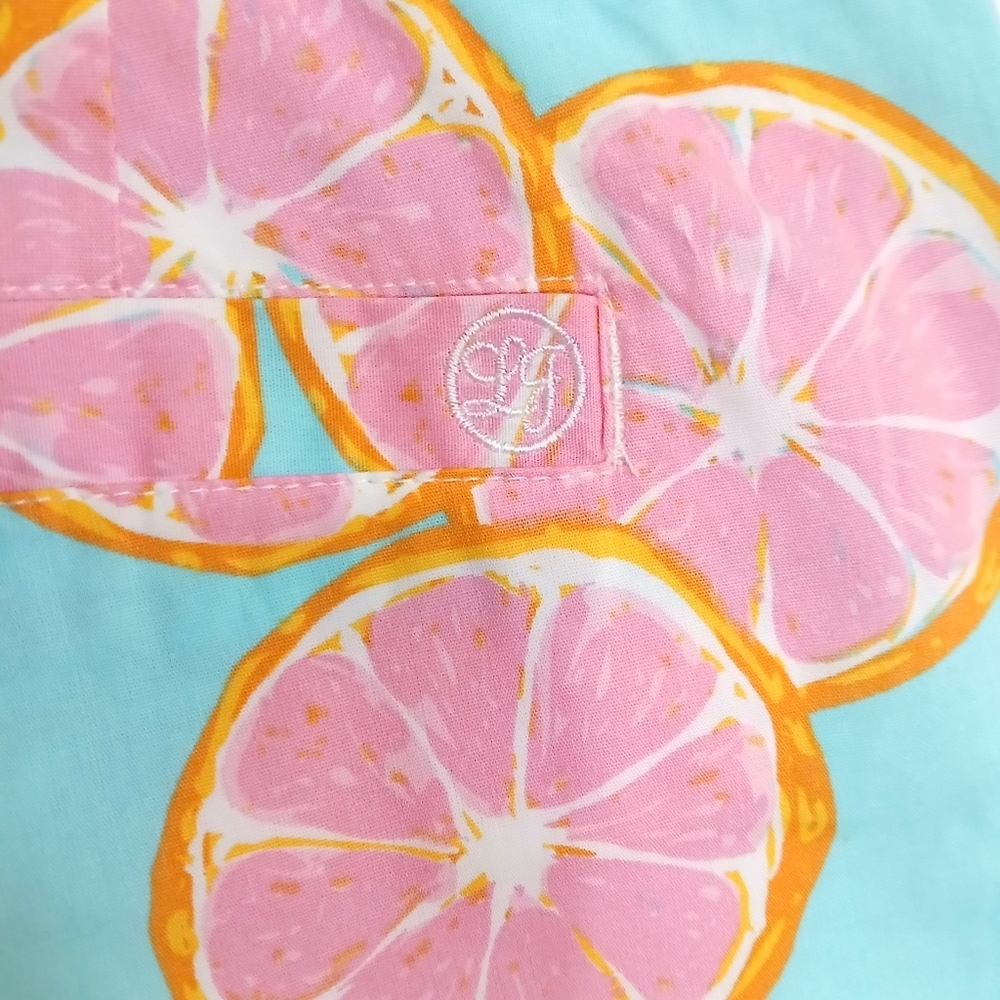 Lauren James Main Squeeze Citrus Print Poplin Shorts Resortwear Beach Vacation - Picture 5 of 7